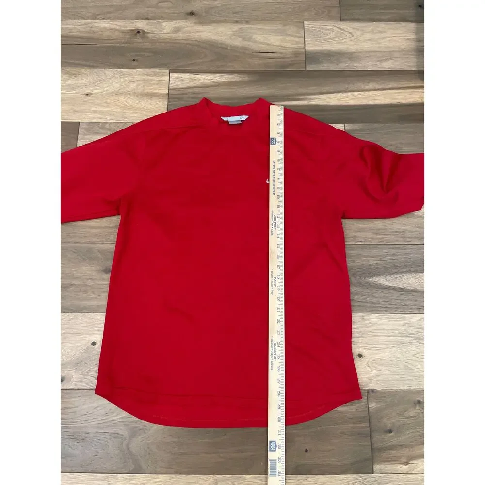 Nike Long Sleeve High‑Low Hem Top Size XL Red Activewear